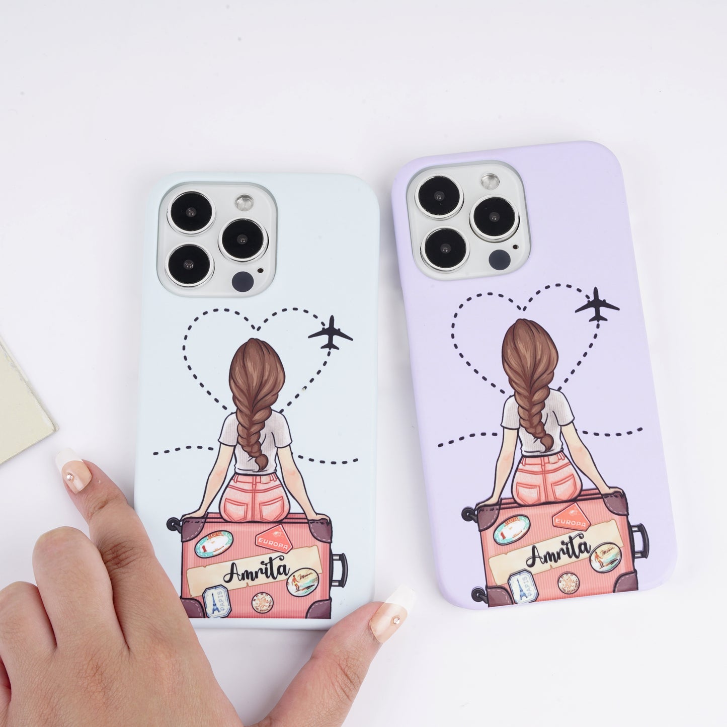 Customised Travelling Girl Phone Case