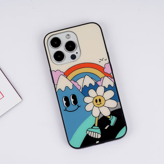 Road to Happiness Flower Glass Case