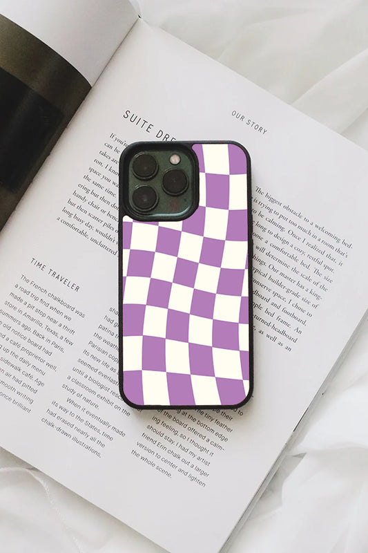 Purple Checkered Glass Case