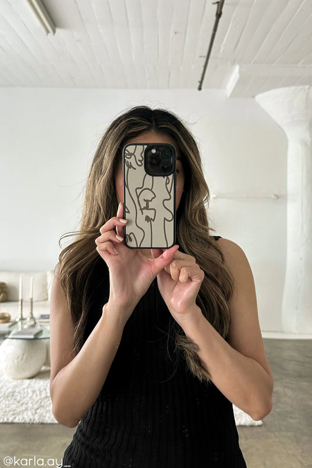 Brown Geometric Glass Case
