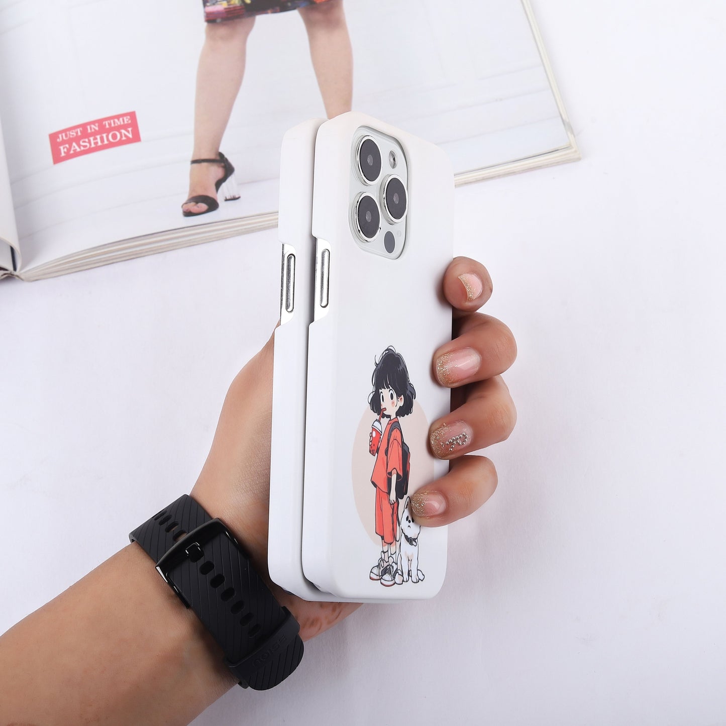 The Cute Girl with Dog Customised Slim Case