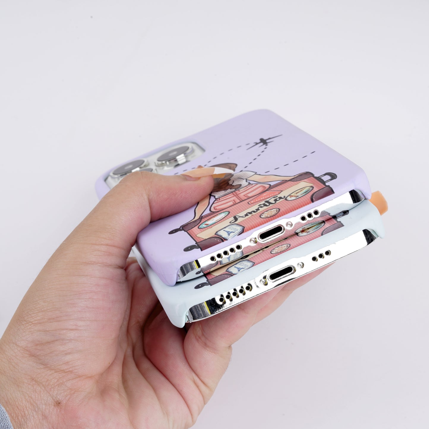 Customised Travelling Girl Phone Case