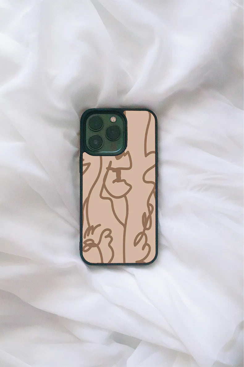 Brown Geometric Glass Case