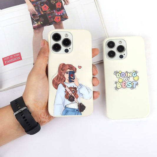 Cute Selfie Girl Customised Slim Case