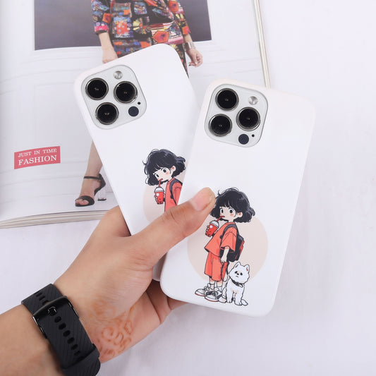 The Cute Girl with Dog Customised Slim Case
