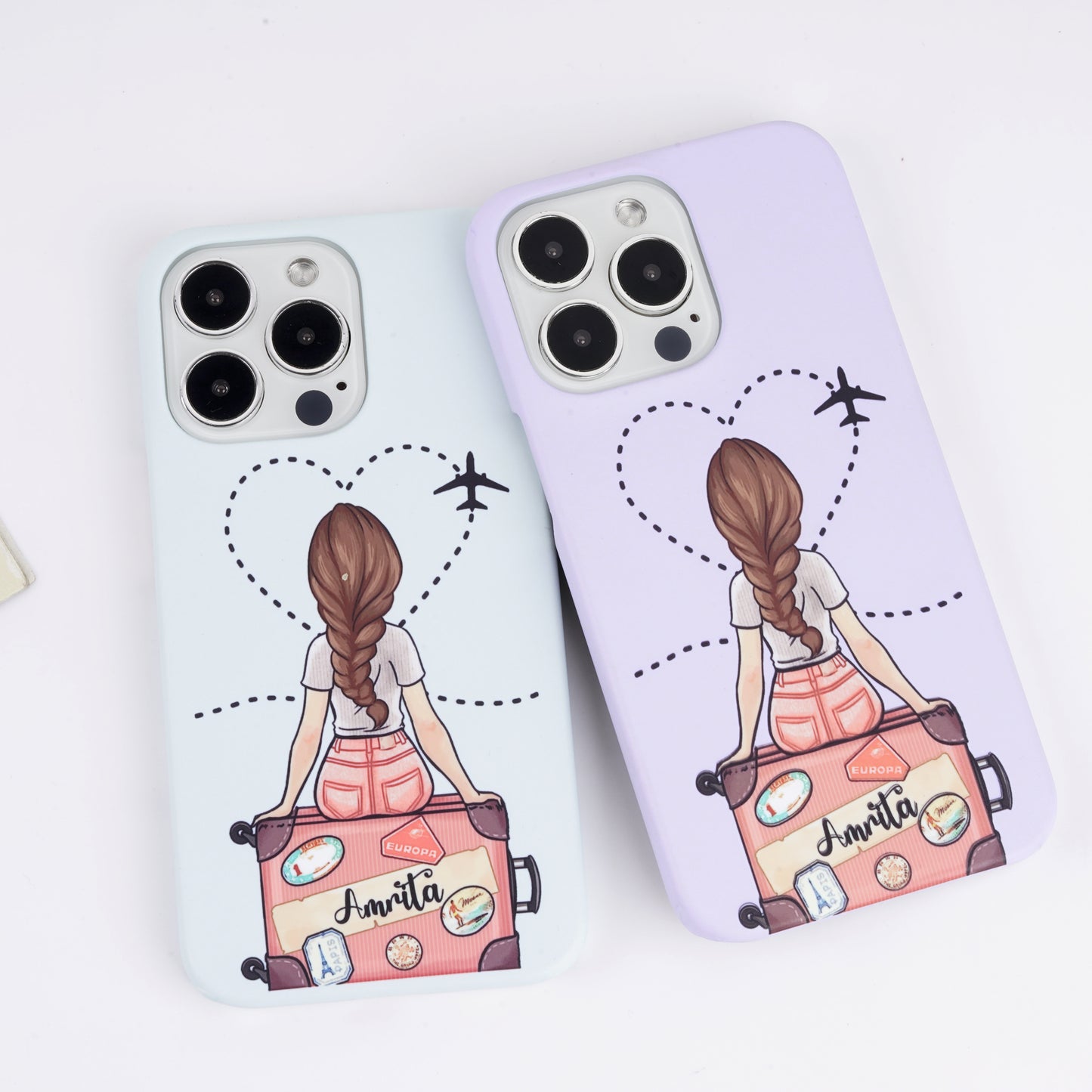 Customised Travelling Girl Phone Case