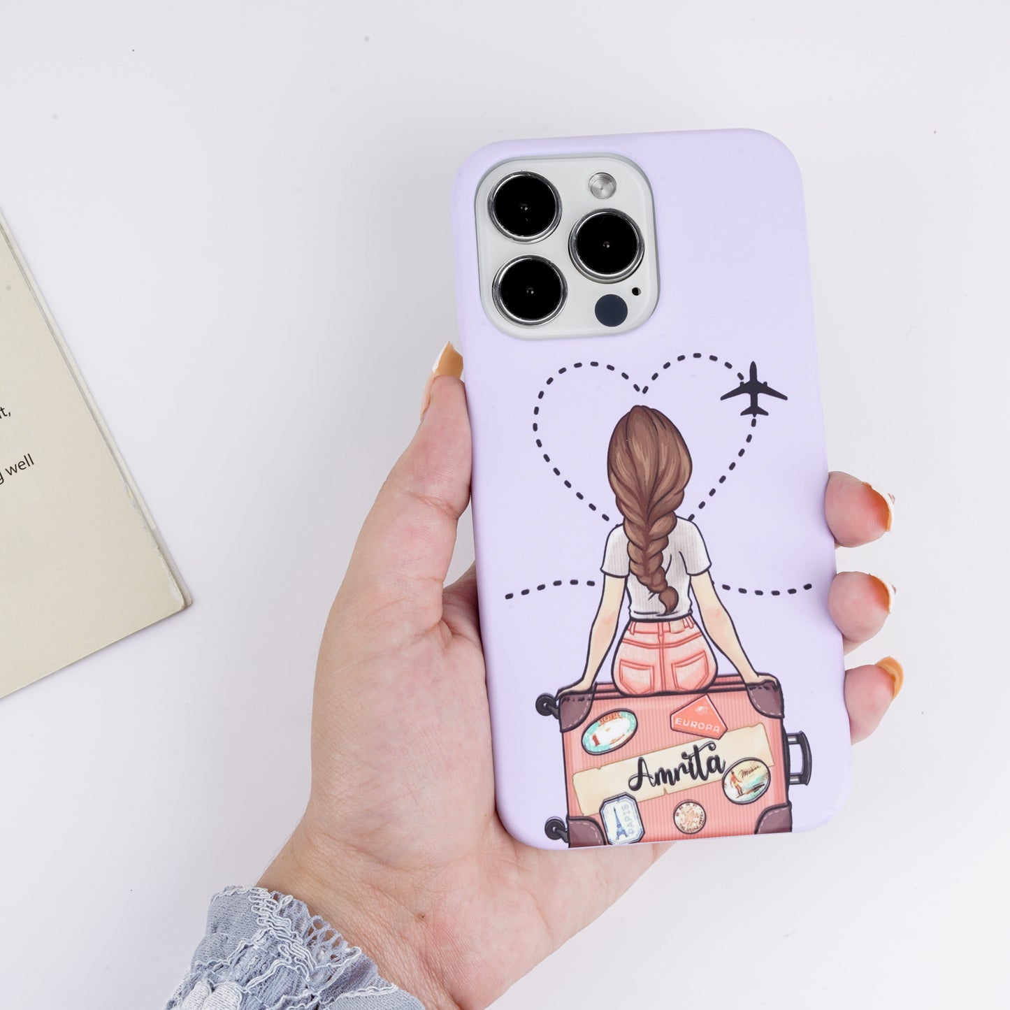 Customised Travelling Girl Phone Case