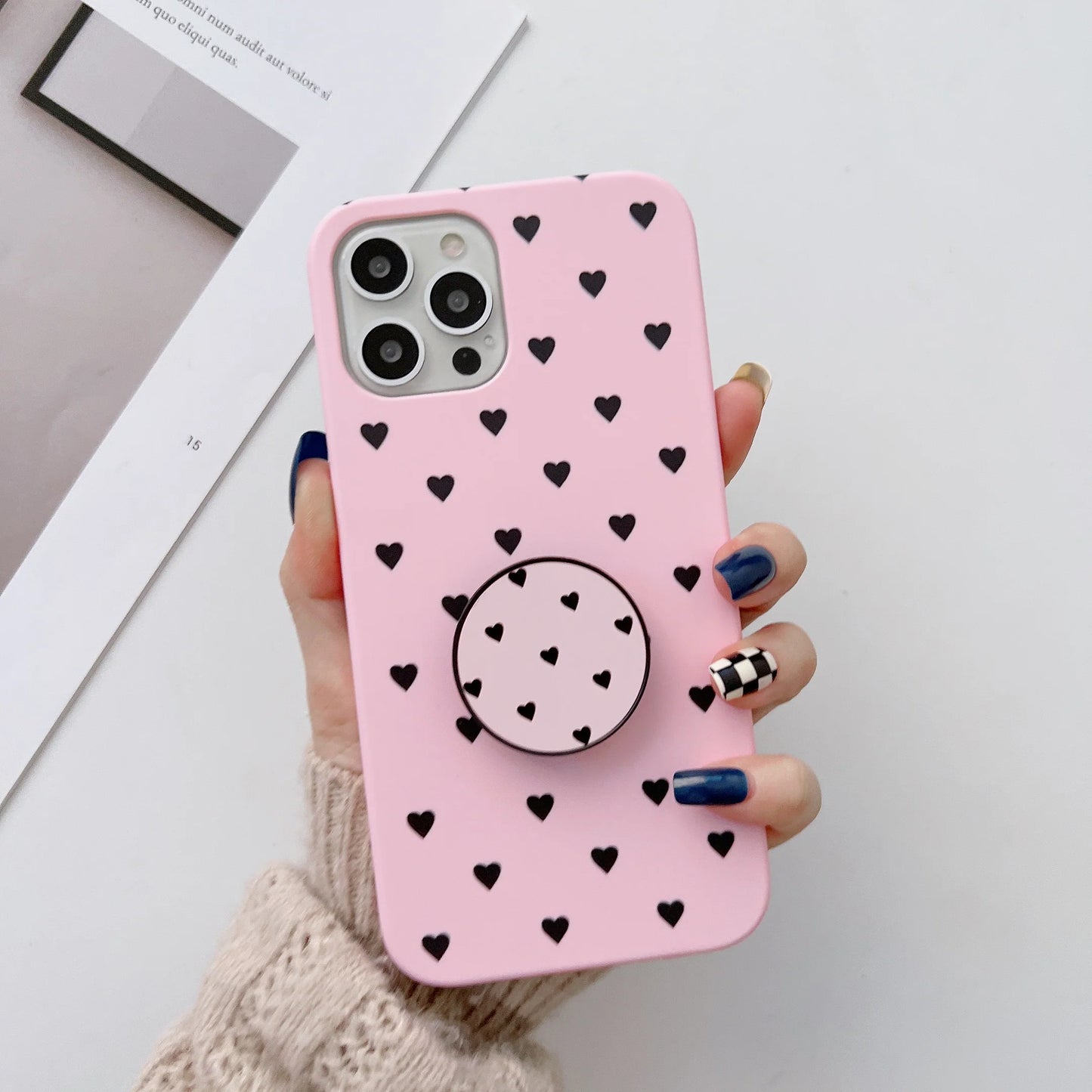 The Heart Pattern Slim Case Cover With Custom Name