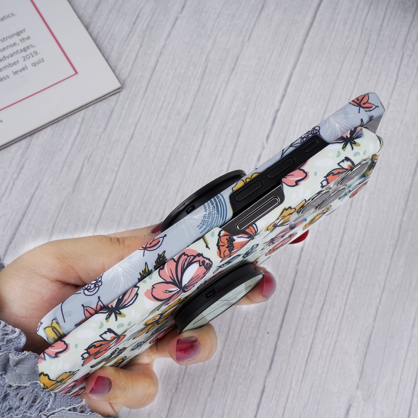 Spring Floral Slim Case Cover With Customised Holder