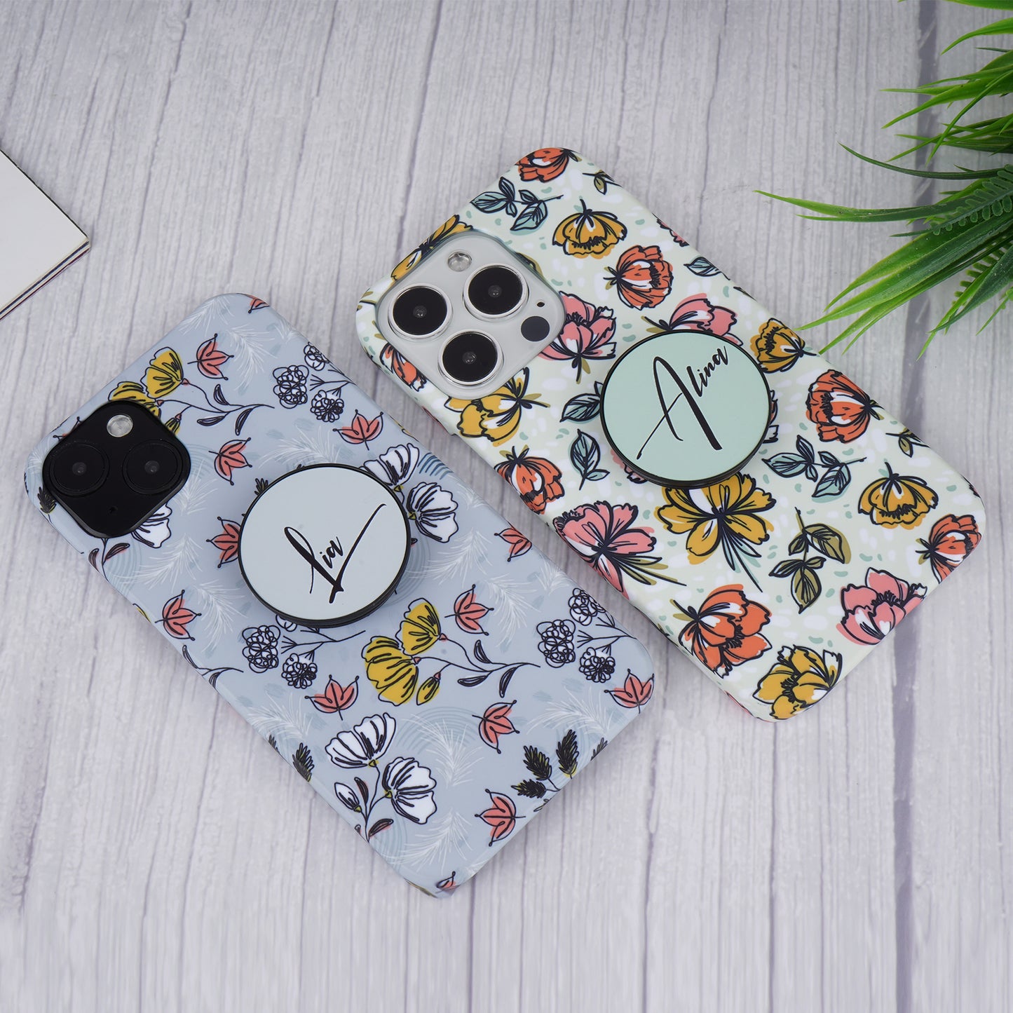 Spring Floral Slim Case Cover With Customised Holder