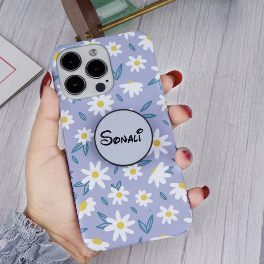 Daisy Floral Slim Case Cover With Customized Holder