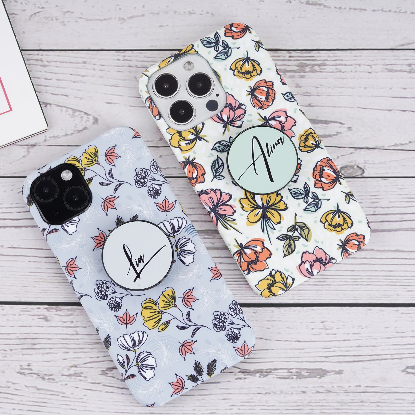 Spring Floral Slim Case Cover With Customised Holder