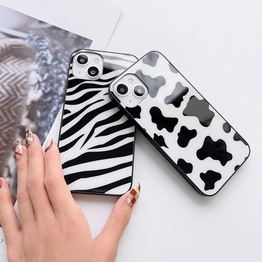 Moo Moo Pattern Glass Case Cover