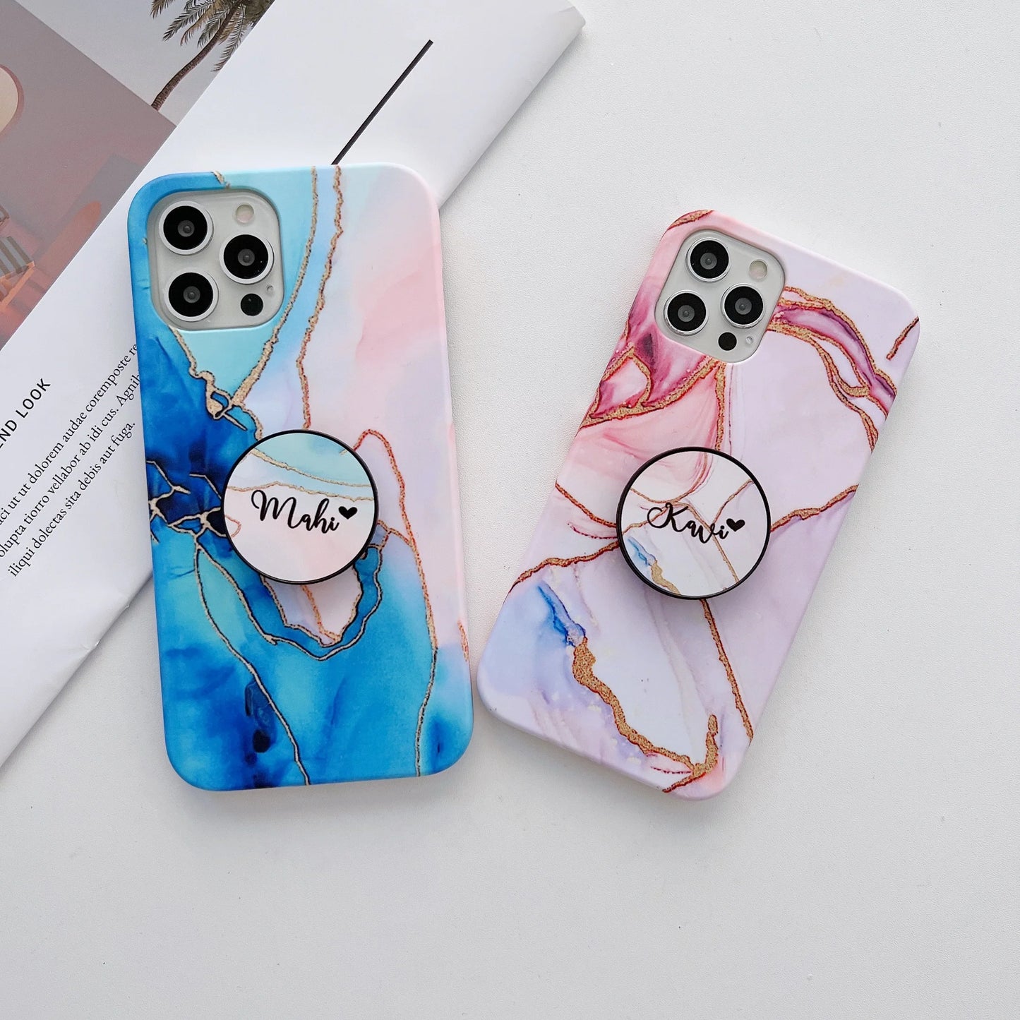 The Gold Veins Slim Case Cover With Custom Holder