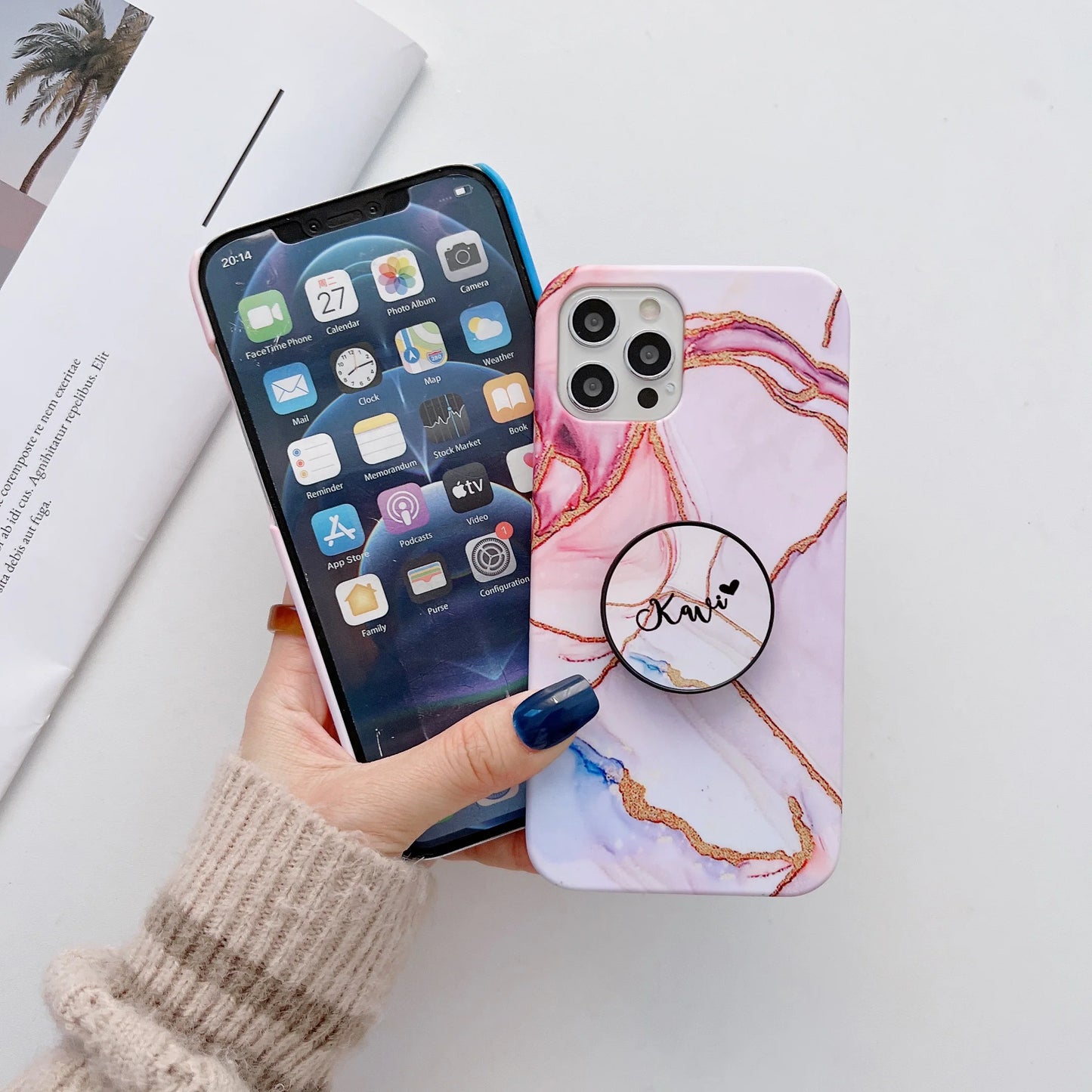 The Gold Veins Slim Case Cover With Custom Holder