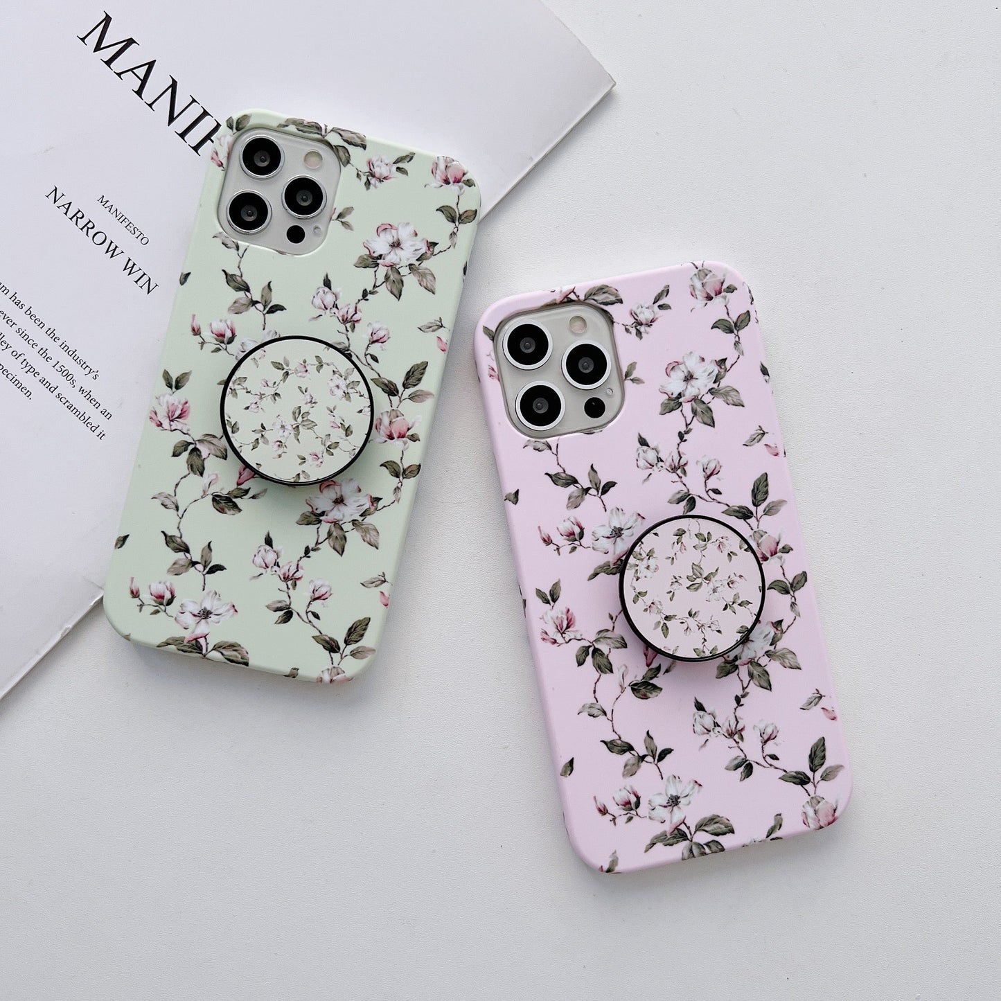 The Retro Floral Slim Case Cover With Holder