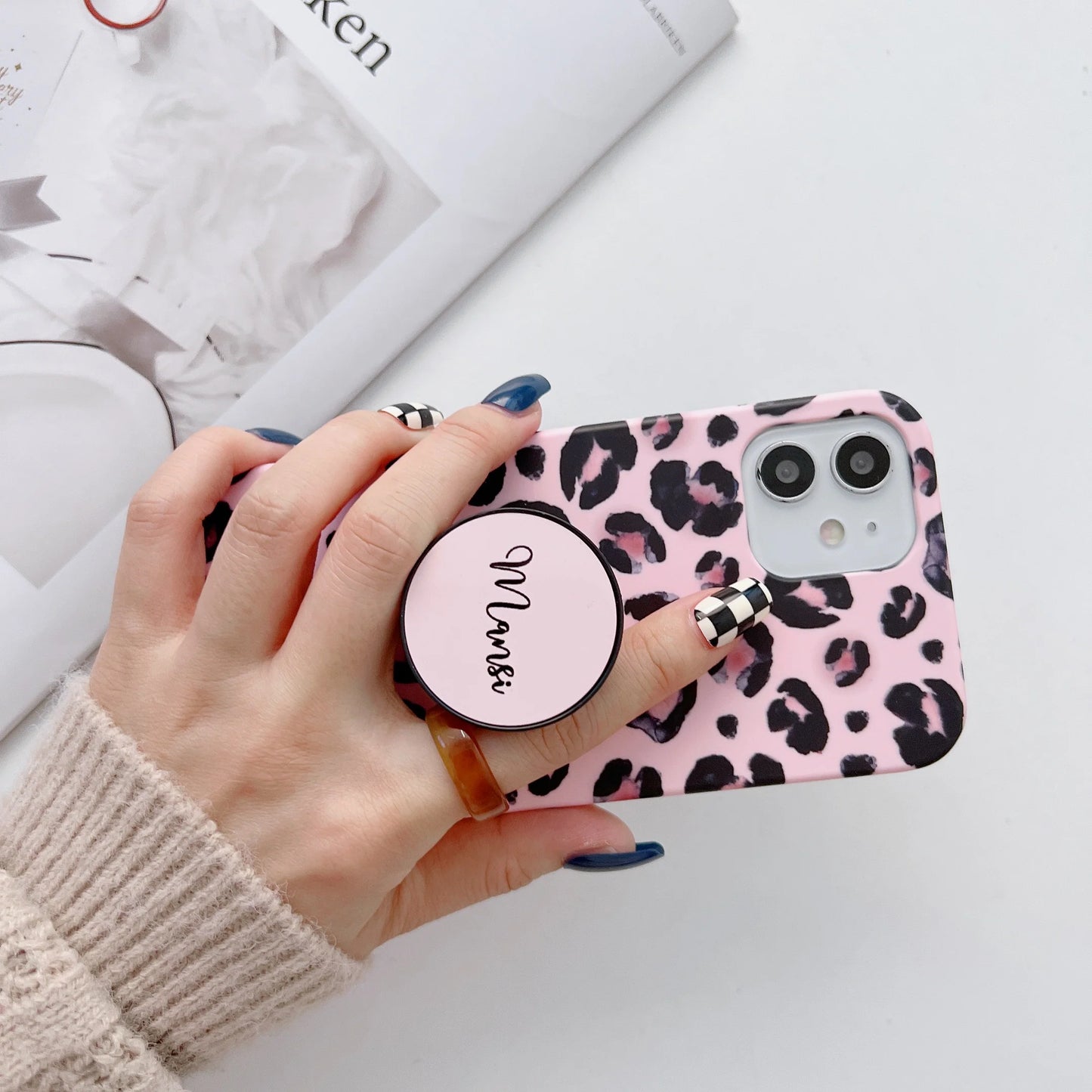 Chic Leopard Slim Case Cover With Holder