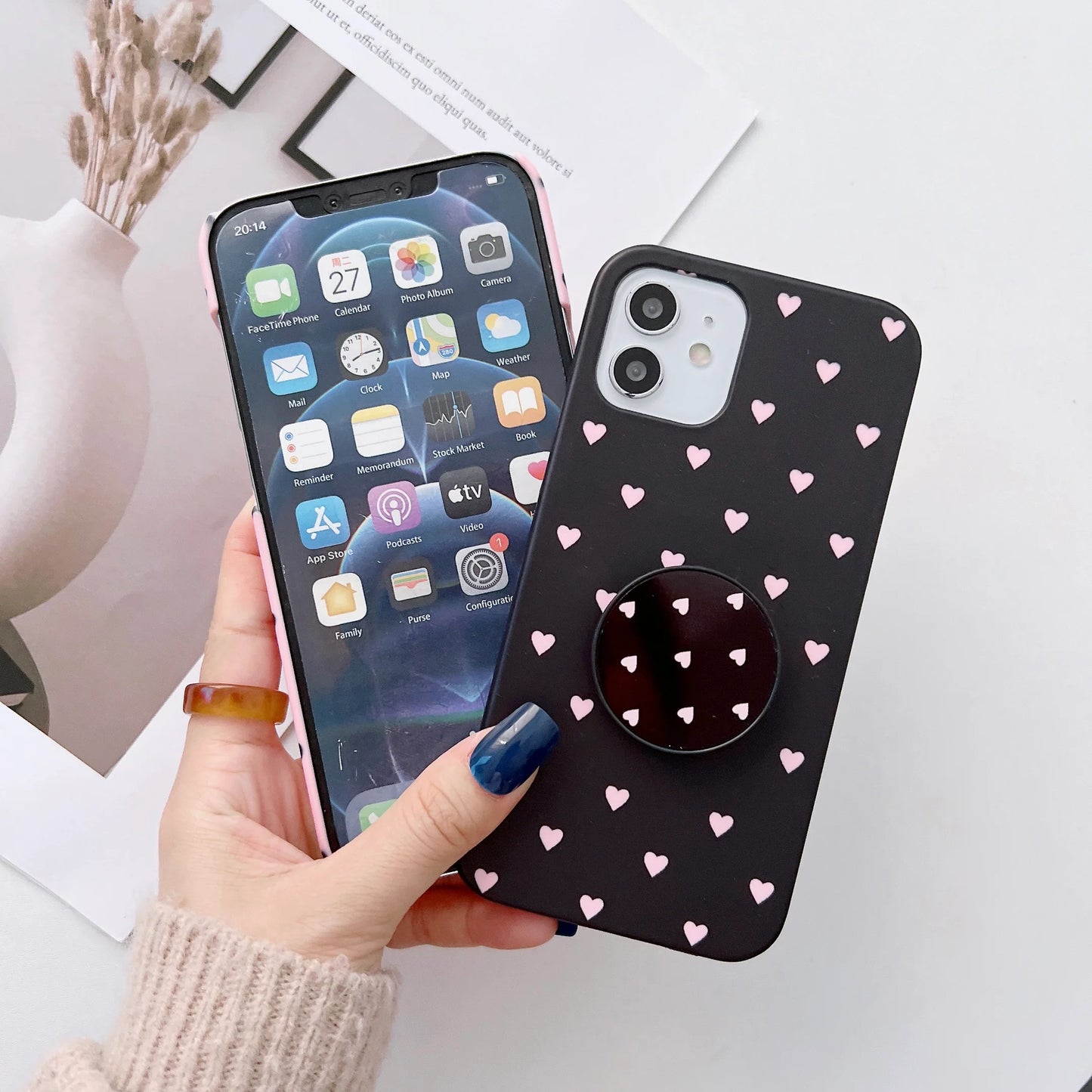 The Heart Pattern Slim Case Cover With Custom Name