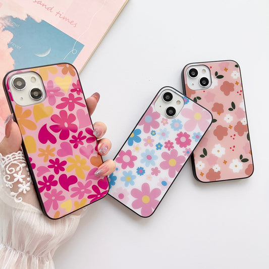 Floral Pattern Designer Glass Case