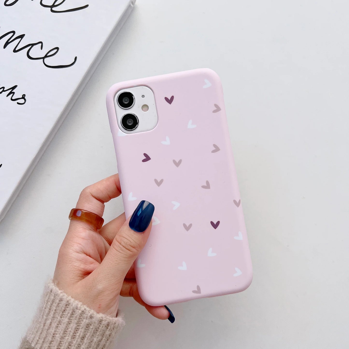 The Candy Color Heart Pattern Slim Case