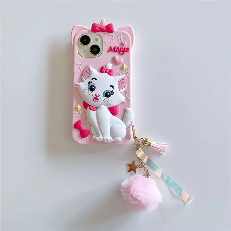 IPhone Sweet And Cute Cartoon Bowknot Mary Cat Silicone Case