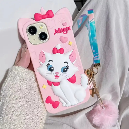 IPhone Sweet And Cute Cartoon Bowknot Mary Cat Silicone Case