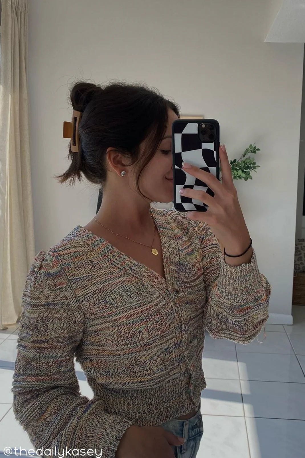 Black Wavy Checkered Glass Case