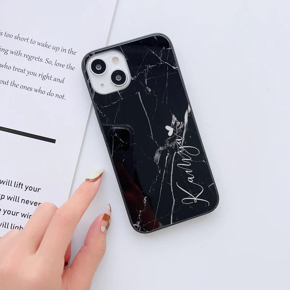 Marble Finish Glass Phone Case
