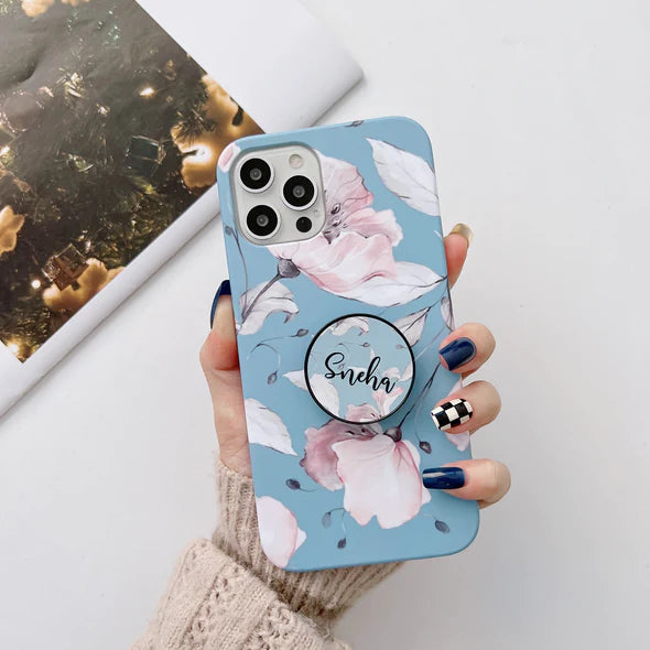 The Floral Duo Slim Case Cover With Customised Holder