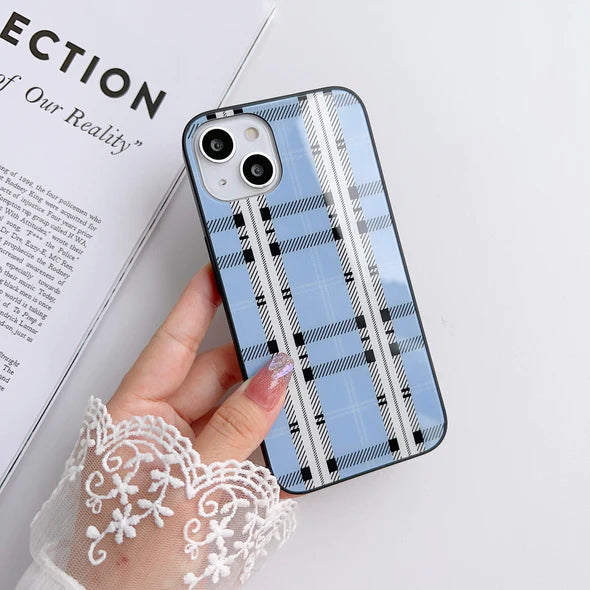 Plaids Design Glass Phone Case