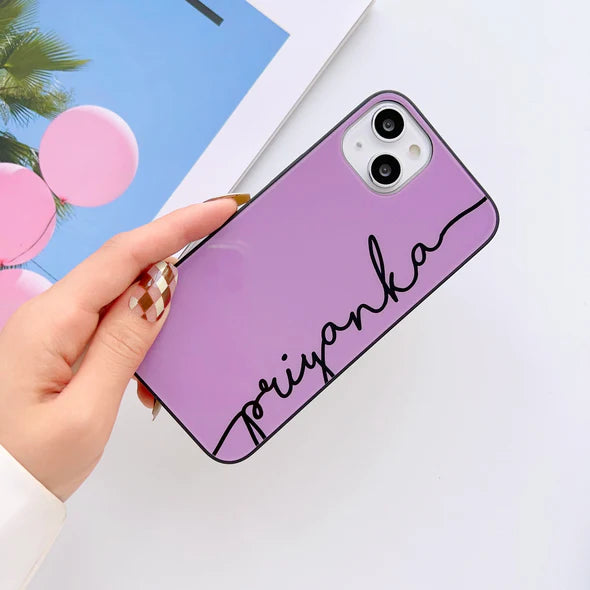 Purple Custom Name Glass Case