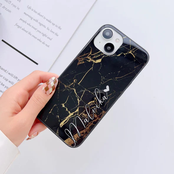 Marble Finish Glass Phone Case