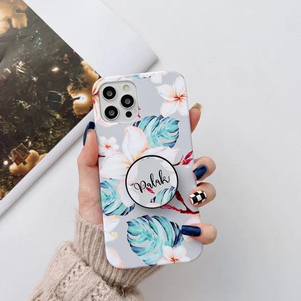 The Floral Duo Slim Case Cover With Customised Holder