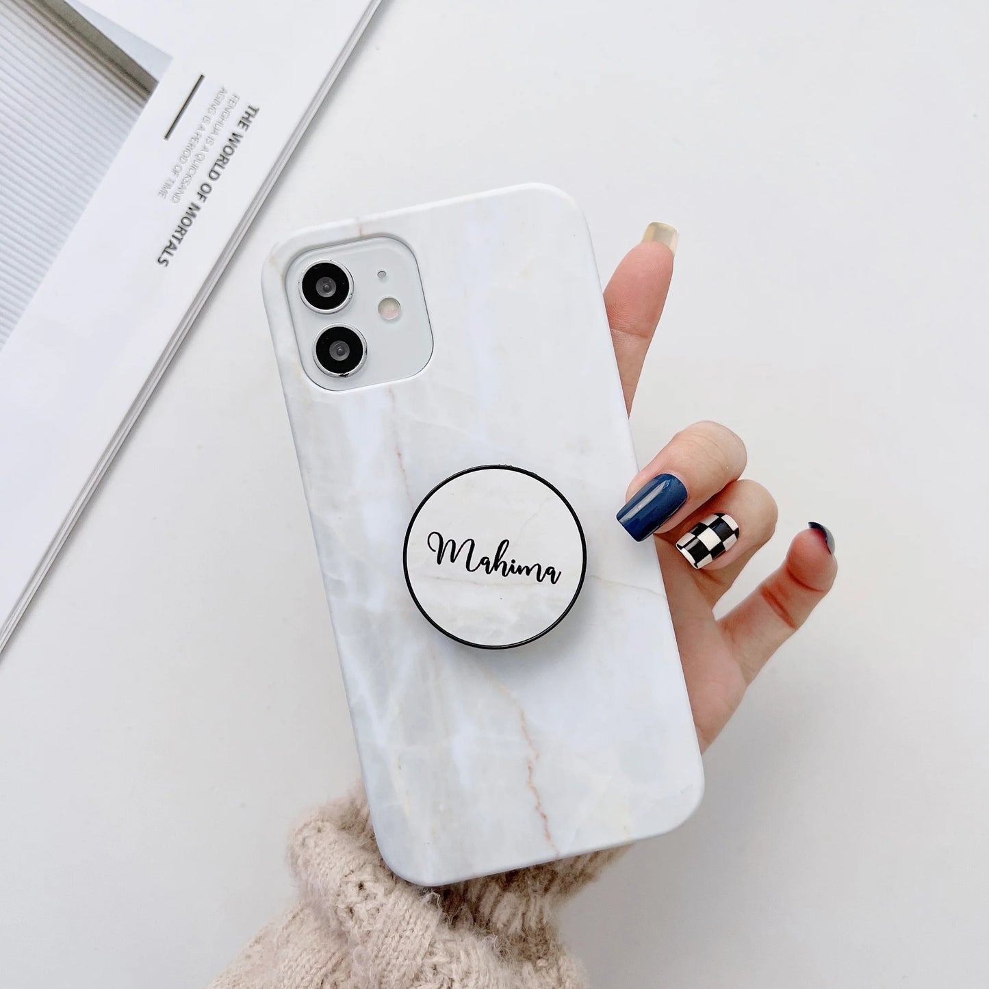 Marble Family Slim Case Cover With Holder In 4 Different Styles
