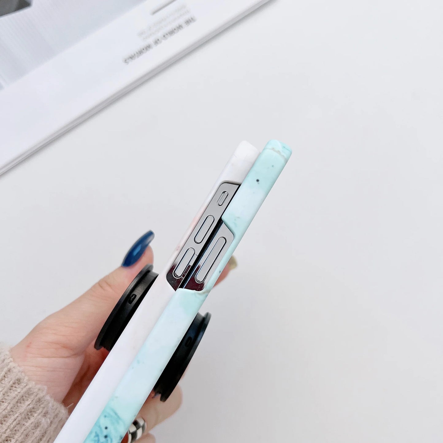 Marble Family Slim Case Cover With Holder In 4 Different Styles