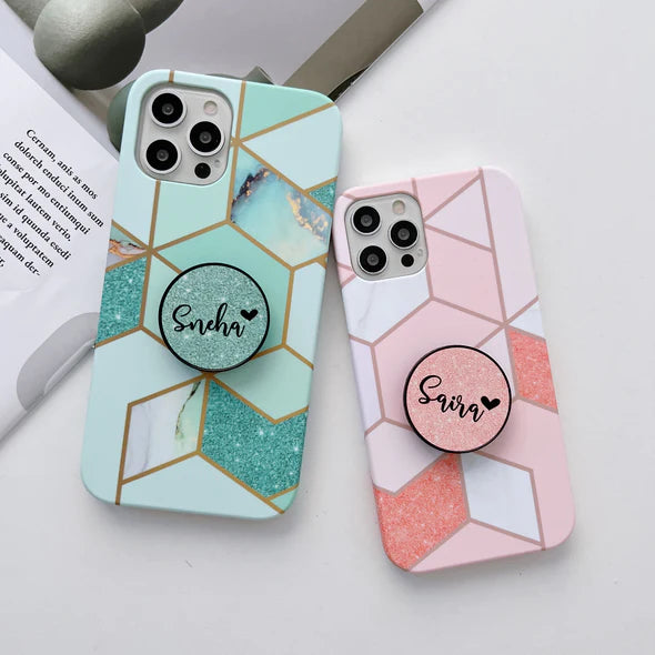 Glitter Family Slim Case Cover With Customised Holder