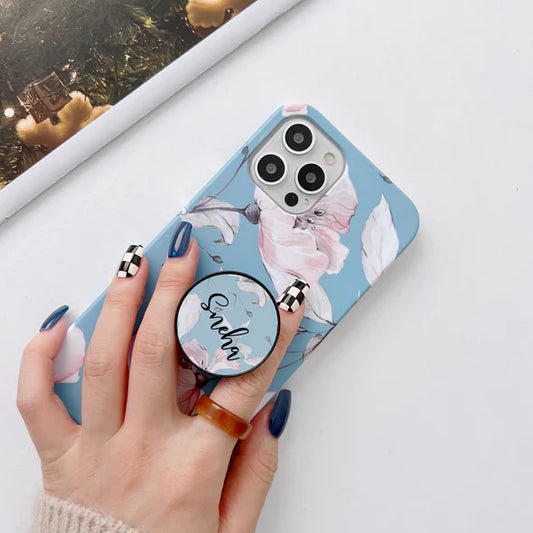 The Floral Duo Slim Case Cover With Customised Holder