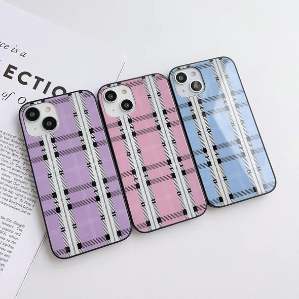Plaids Design Glass Phone Case