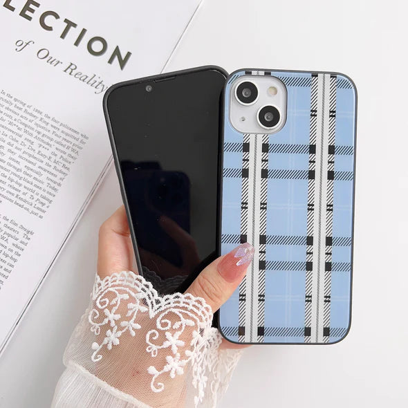 Plaids Design Glass Phone Case
