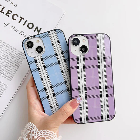 Plaids Design Glass Phone Case
