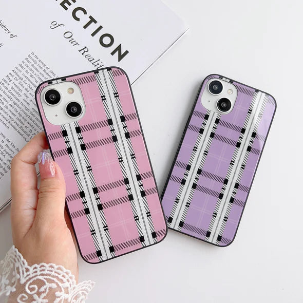 Plaids Design Glass Phone Case