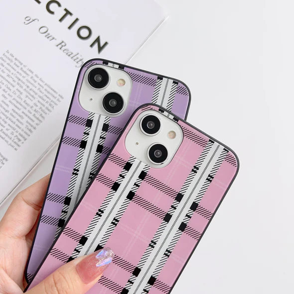 Plaids Design Glass Phone Case