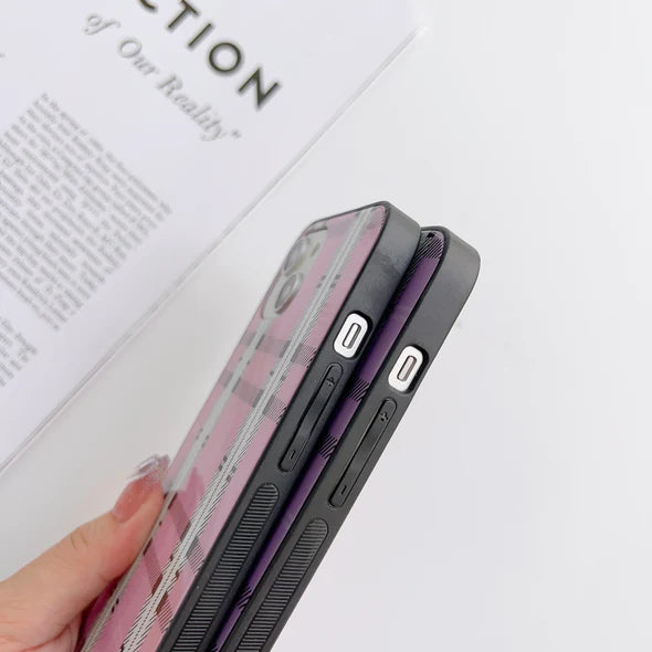 Plaids Design Glass Phone Case
