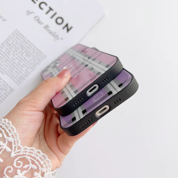 Plaids Design Glass Phone Case