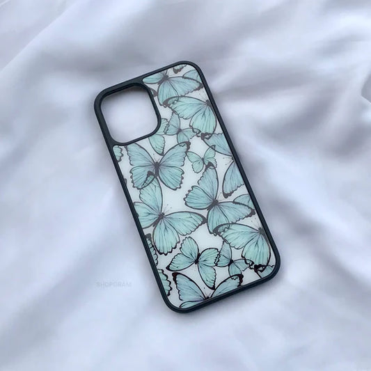 Blue Butterfly Case Glass Case