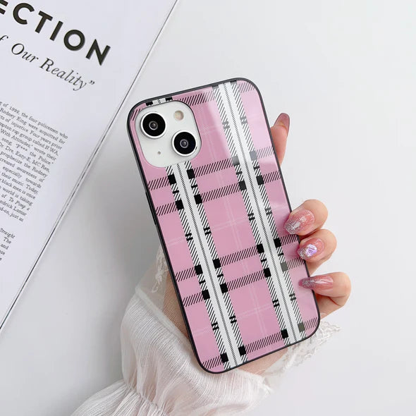 Plaids Design Glass Phone Case