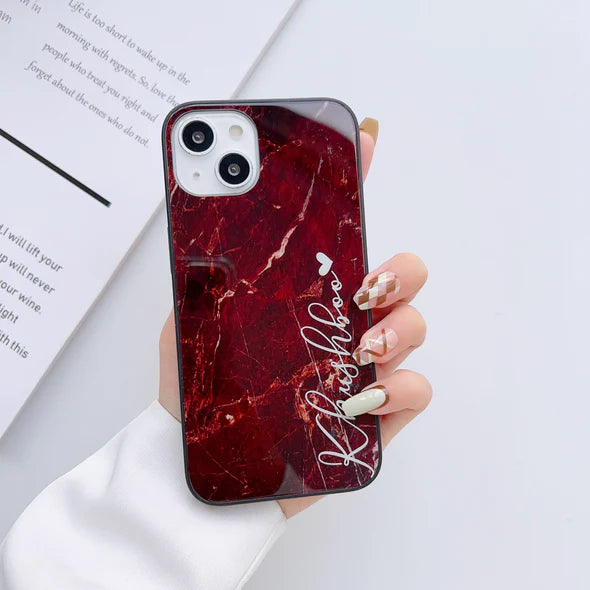 Marble Finish Glass Phone Case
