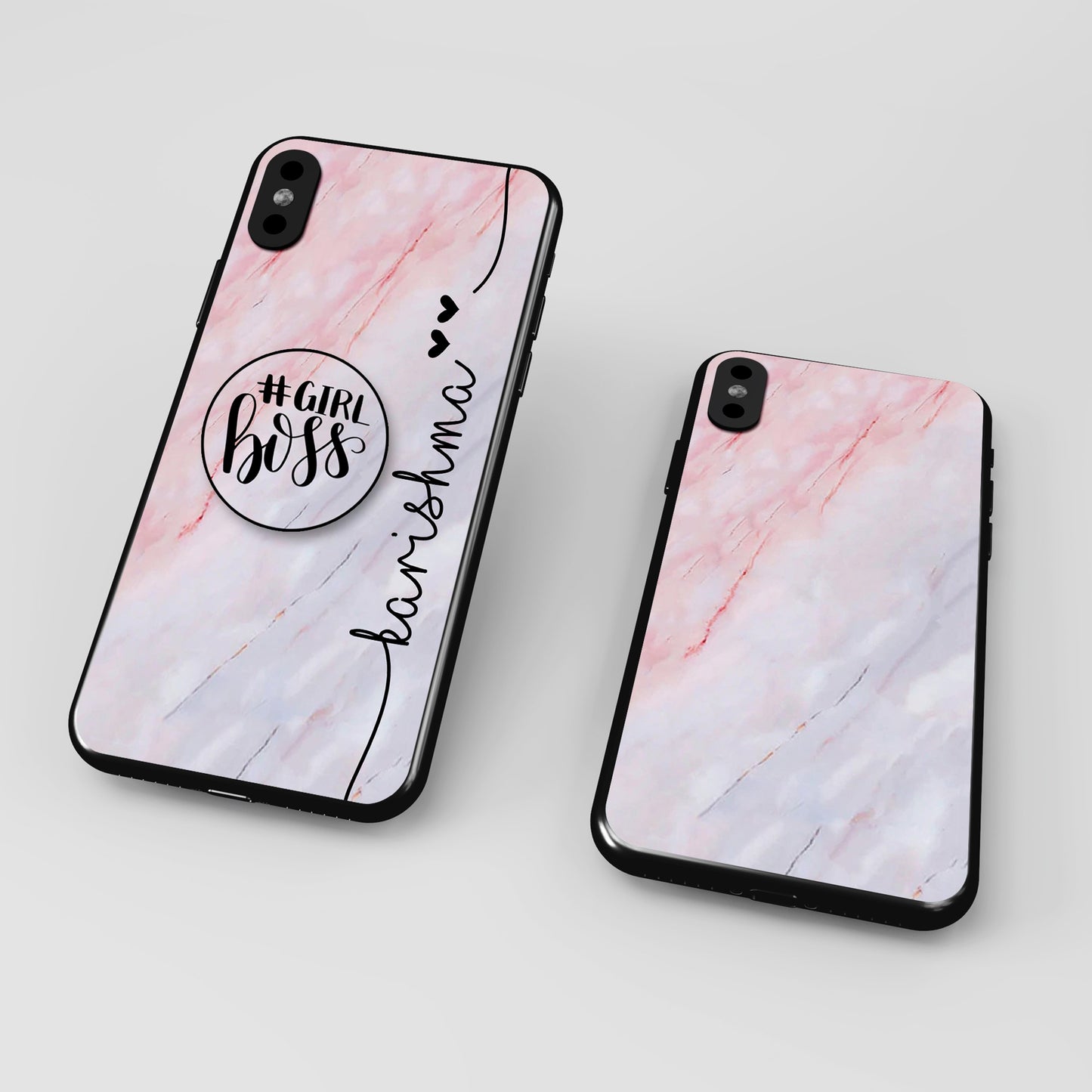 Marble Finish Custom Name Glass Case