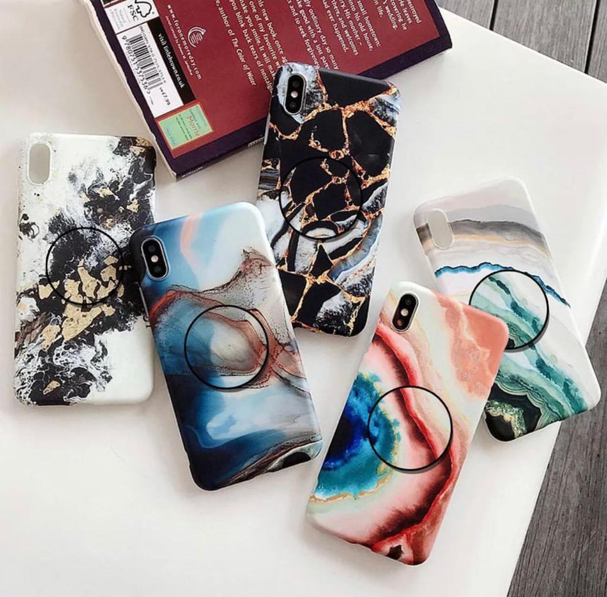 The Marble Tint Slim With Holder Case