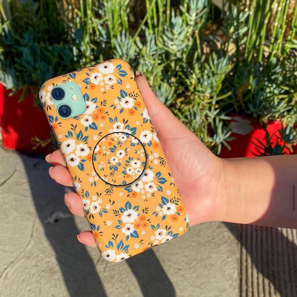 Retro Floral V2 Slim Case Cover With Holder